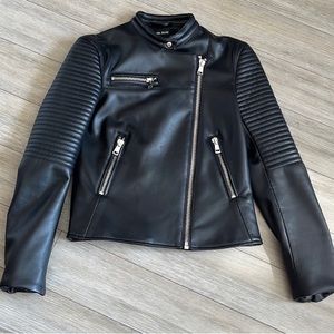 Zara basics motorcycle faux leather jacket size small